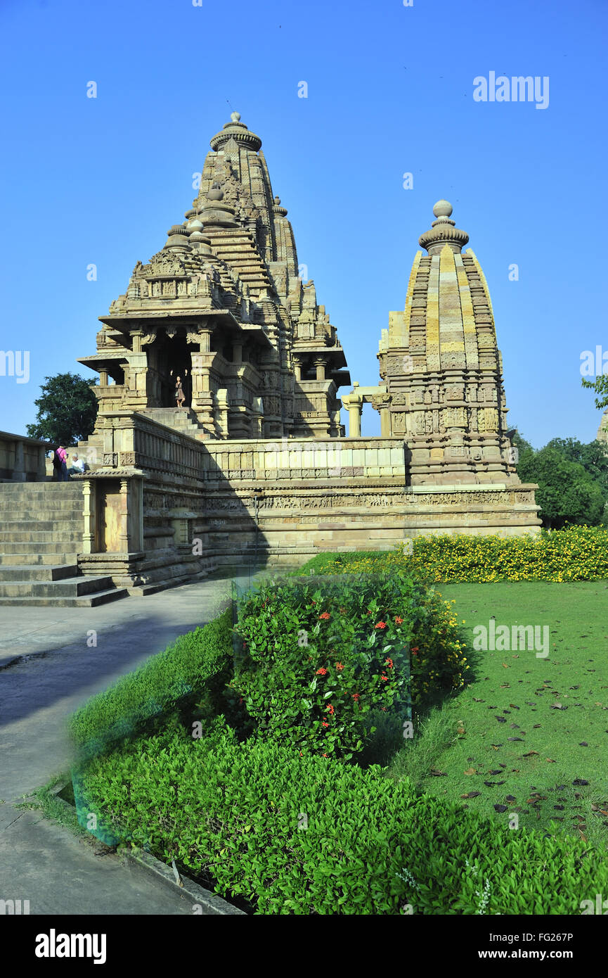 Khajuraho lakshmana temple nel Madhya Pradesh india Foto Stock