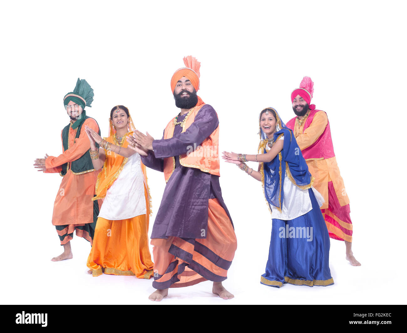 Esecuzione di ballerini folk dance bhangra signor#779b;779c;779D;779E;779F Foto Stock