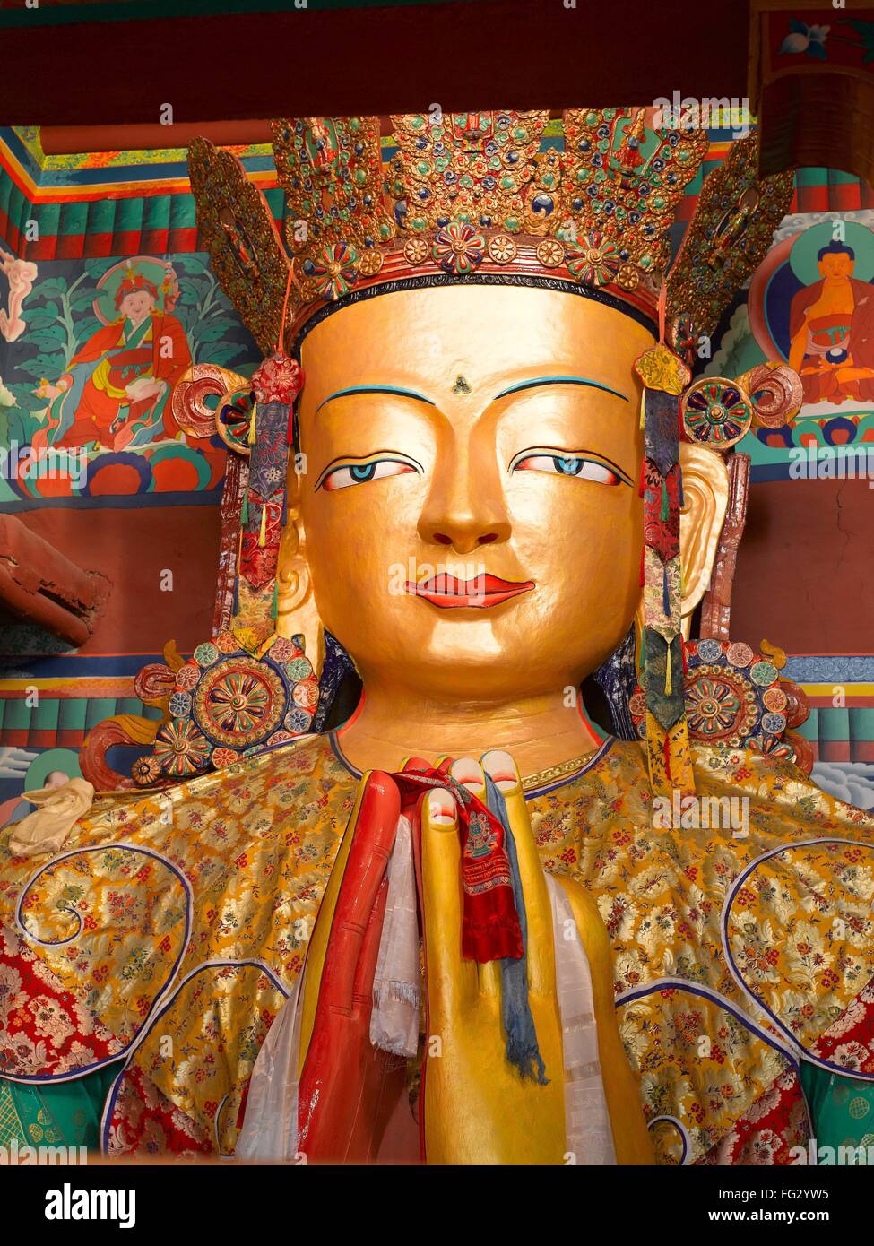 Maitreya Buddha statua ; Tingmosgang ; Ladakh ; Jammu e Kashmir ; India Foto Stock