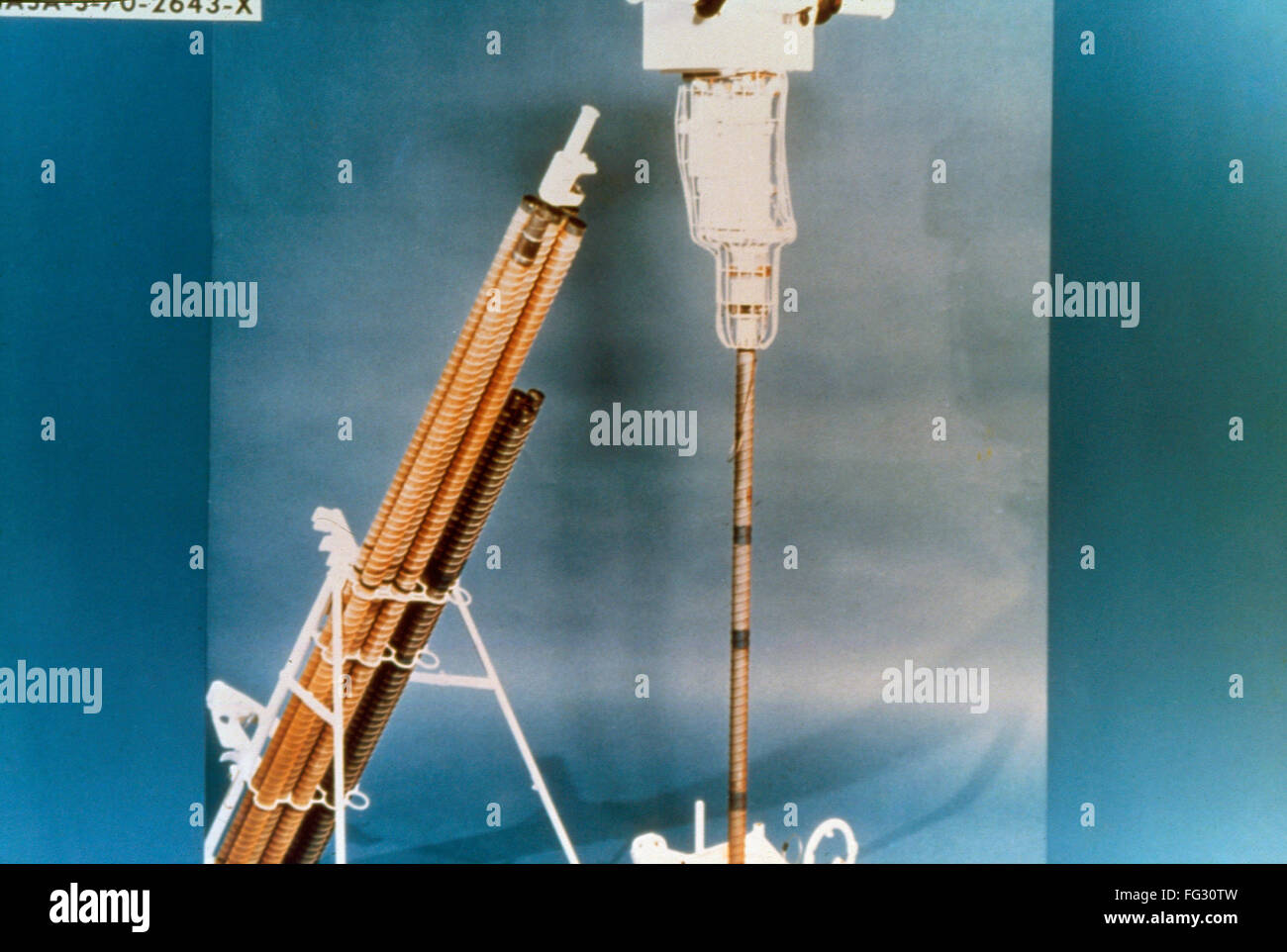 APOLLO 15, 1971. /NAn electric core drill utilizzato dall'Apollo 15 dell'equipaggio. Fotografia, luglio 1971. Foto Stock