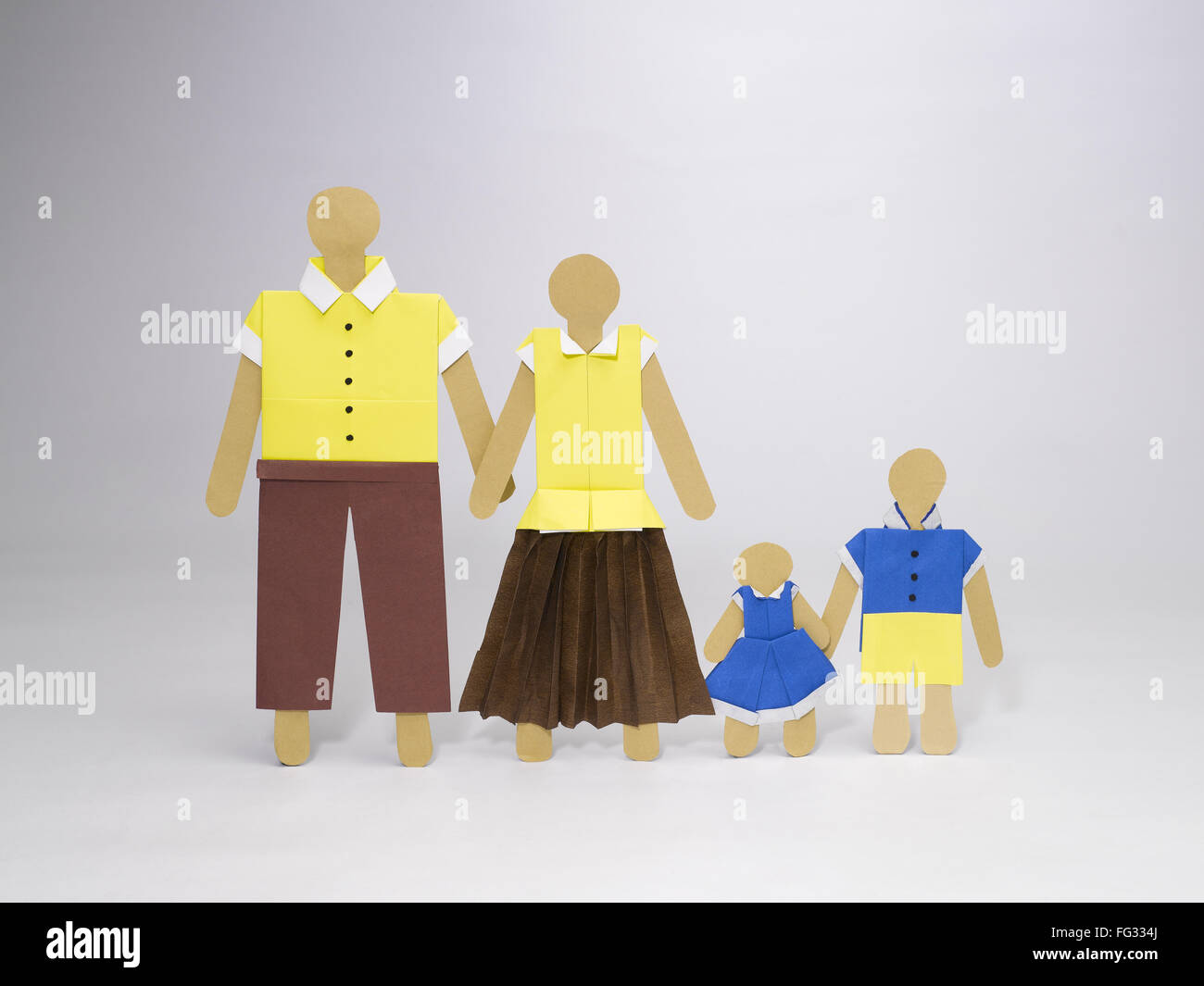 Origami icona della famiglia India Asia Foto Stock