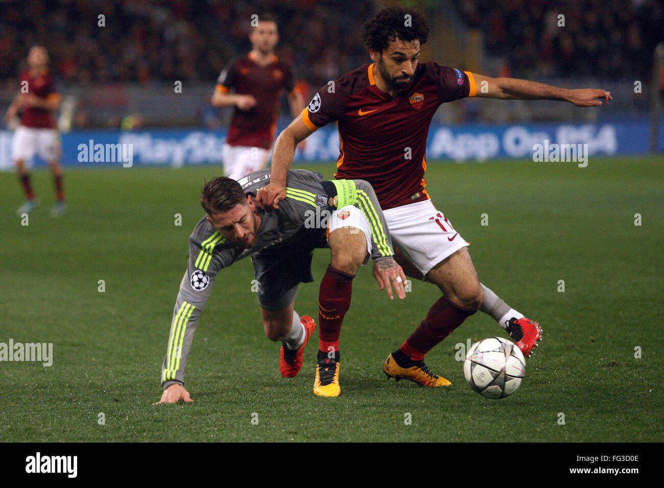 Roma, Italia. 17 febbraio 2016. in azione durante fotball match di UEFA Champions League 2015/2016 ultimo-16 tra a.s. Roma vs Real Madrid presso lo Stadio Olimpico su Februry 17, 2016 in Roma. Credito: marco iacobucci/Alamy Live News Foto Stock