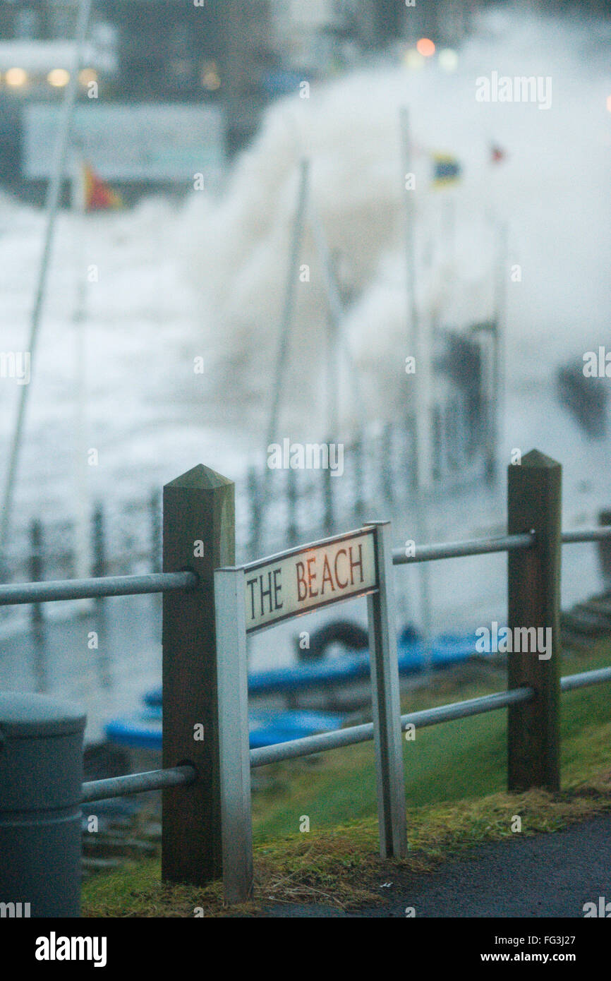 Maltempo a Weston Supermare - Storm Imogen Foto Stock