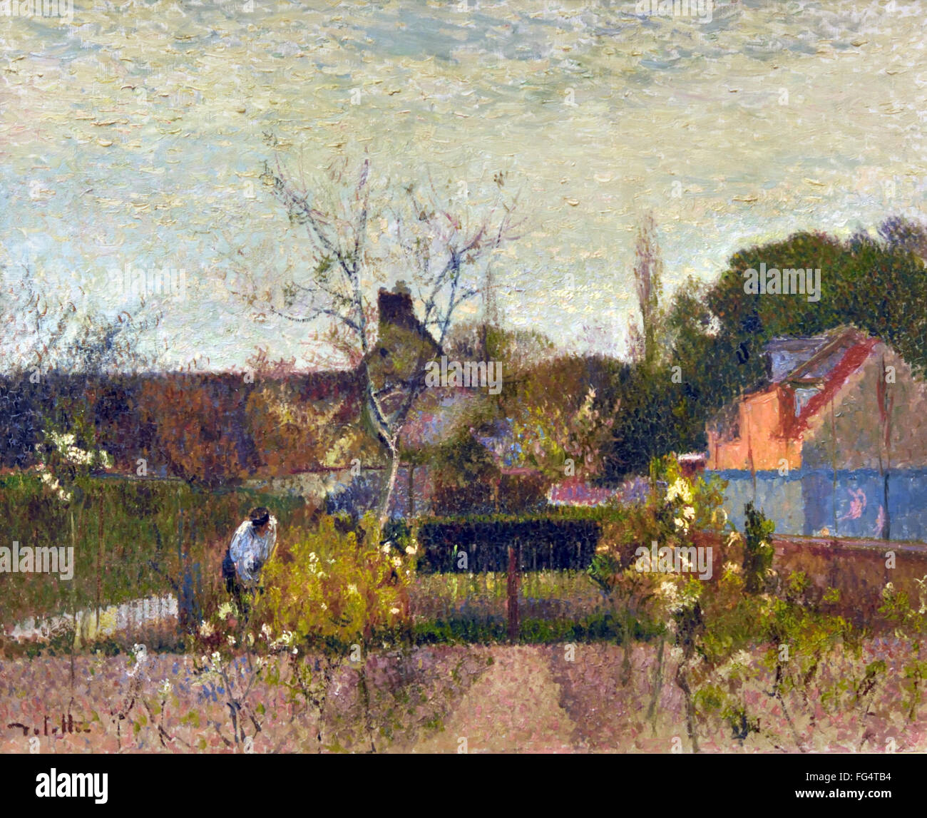 Joseph Delattre. 1858-1912 Scuola di Rouen. Il mio giardino in primavera. 1902 Francia - Francese Foto Stock