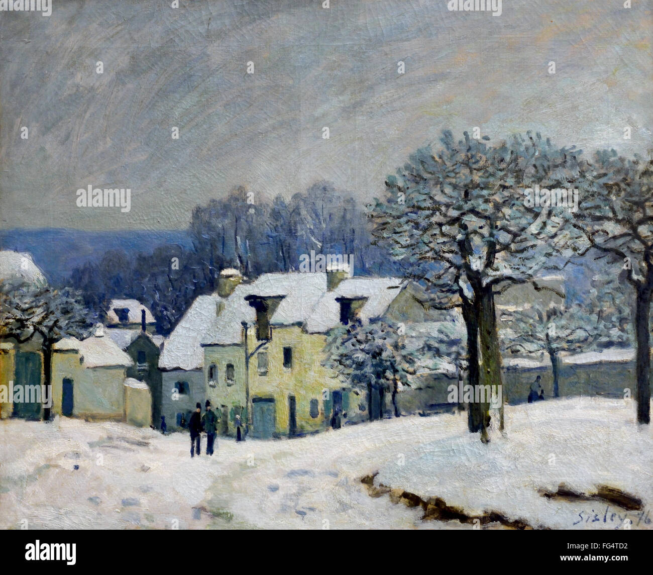 Posizionare Kennel di Marly ( effetto neve ) 1876 Alfred Sisley1839 -1898 Francia - Francese Foto Stock