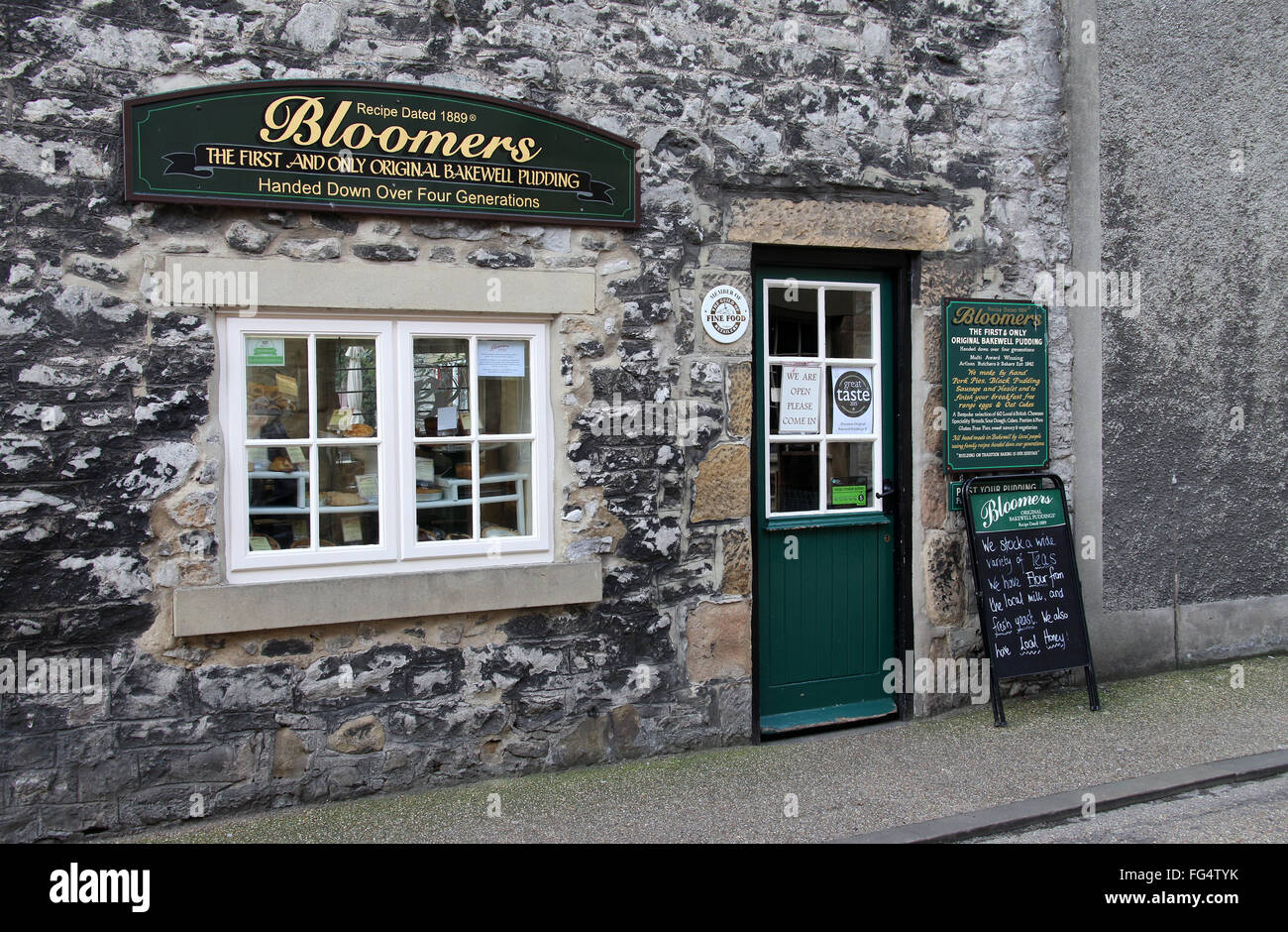 Originale Bloomers Bakewell Pudding Shop Foto Stock