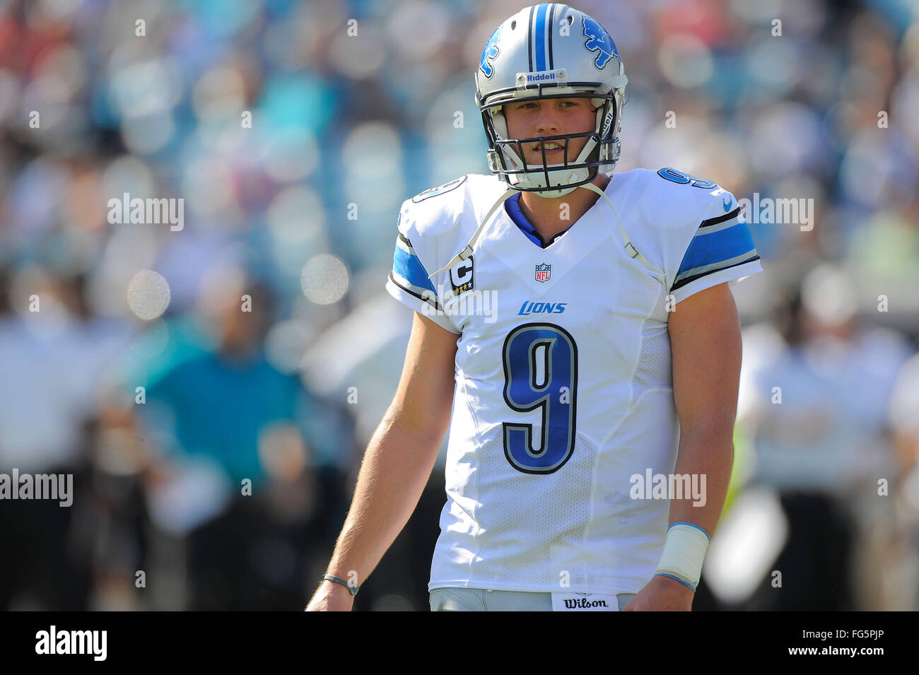 Nov. 4, 2012 - Jacksonville, FL, Stati Uniti d'America - Detroit Lions quarterback Matthew Stafford (9) durante il Lions 31-14 win su Jacksonville Jaguars al campo EverBank il 4 novembre 2012 a Jacksonville, in Florida. ..ZUMA Press/Scott A. Miller. (Credito Immagine: © Scott A. Miller via ZUMA filo) Foto Stock