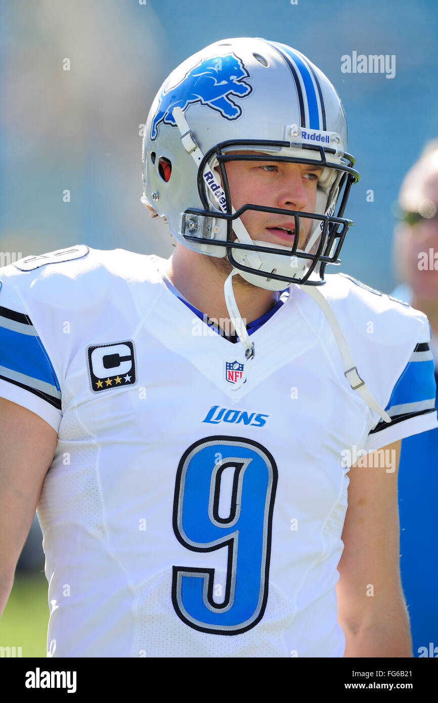 Nov. 4, 2012 - Jacksonville, FL, Stati Uniti d'America - Detroit Lions quarterback Matthew Stafford (9) durante il suo team di 31-14 win su Jacksonville Jaguars al campo EverBank il 4 novembre 2012 a Jacksonville, in Florida. ..ZUMA Press/Scott A. Miller. (Credito Immagine: © Scott A. Miller via ZUMA filo) Foto Stock