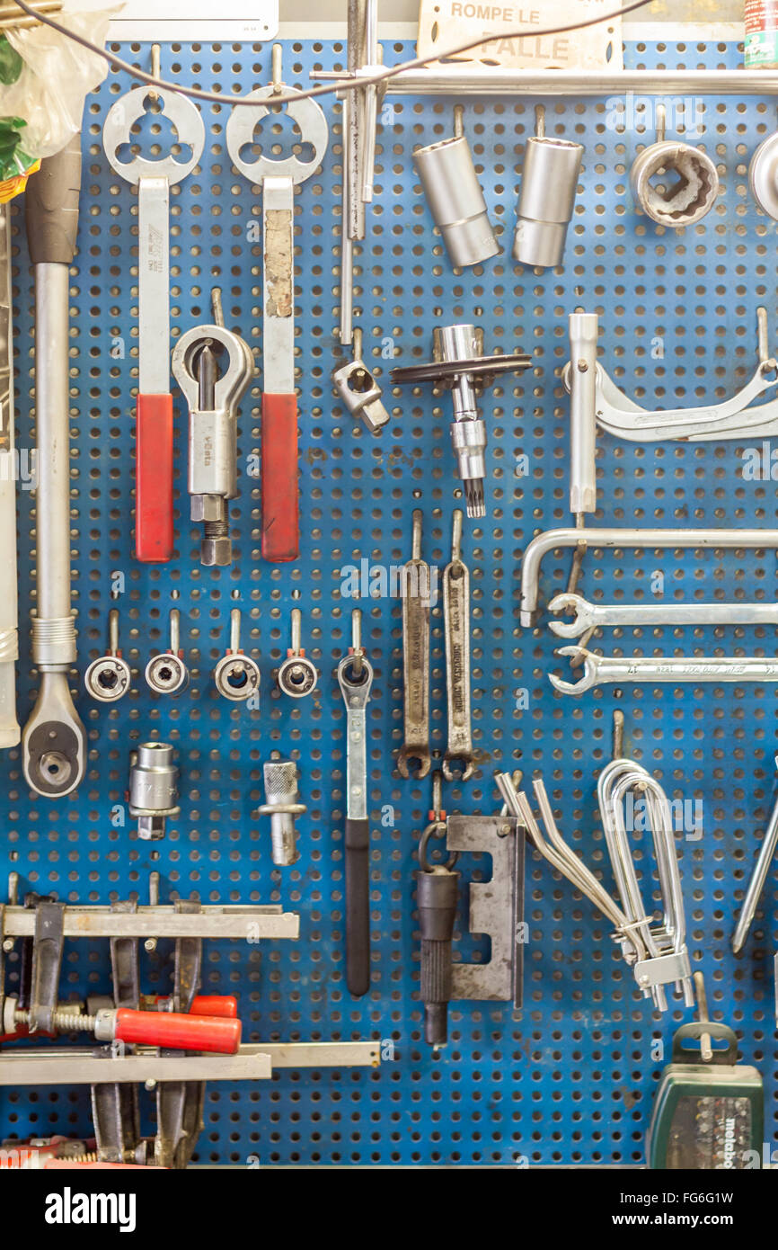 Utensili da officina meccanica Foto Stock