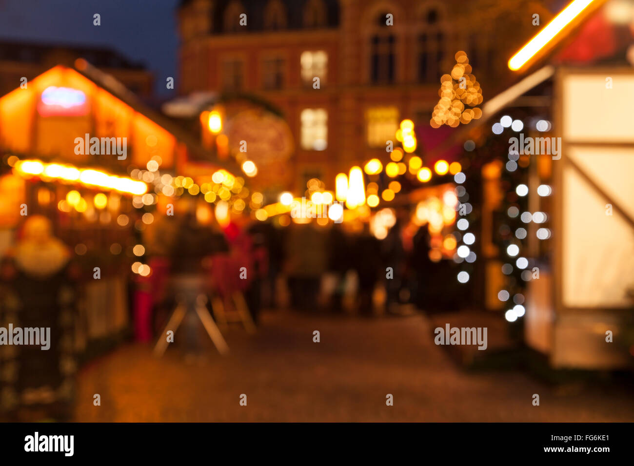 Sullo sfondo di un mercato di Natale in Germania Foto Stock