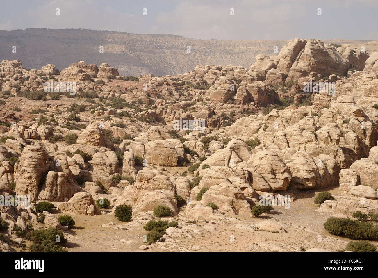 Le formazioni rocciose in Dana Riserva della Biosfera, Giordania Foto Stock