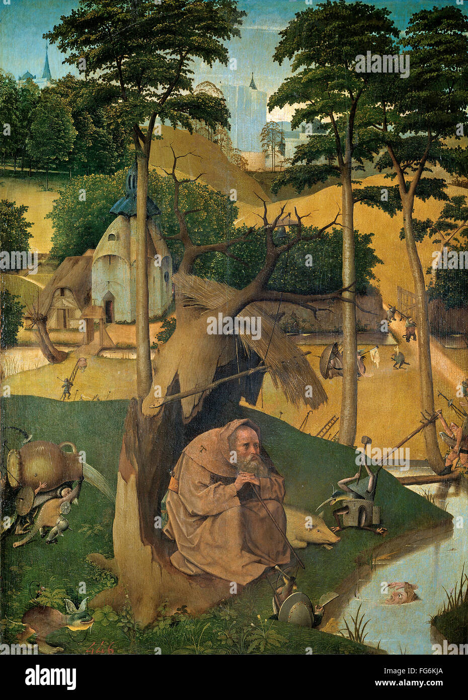 La Tentazione di Sant Antonio da Hieronymus Bosch Foto Stock