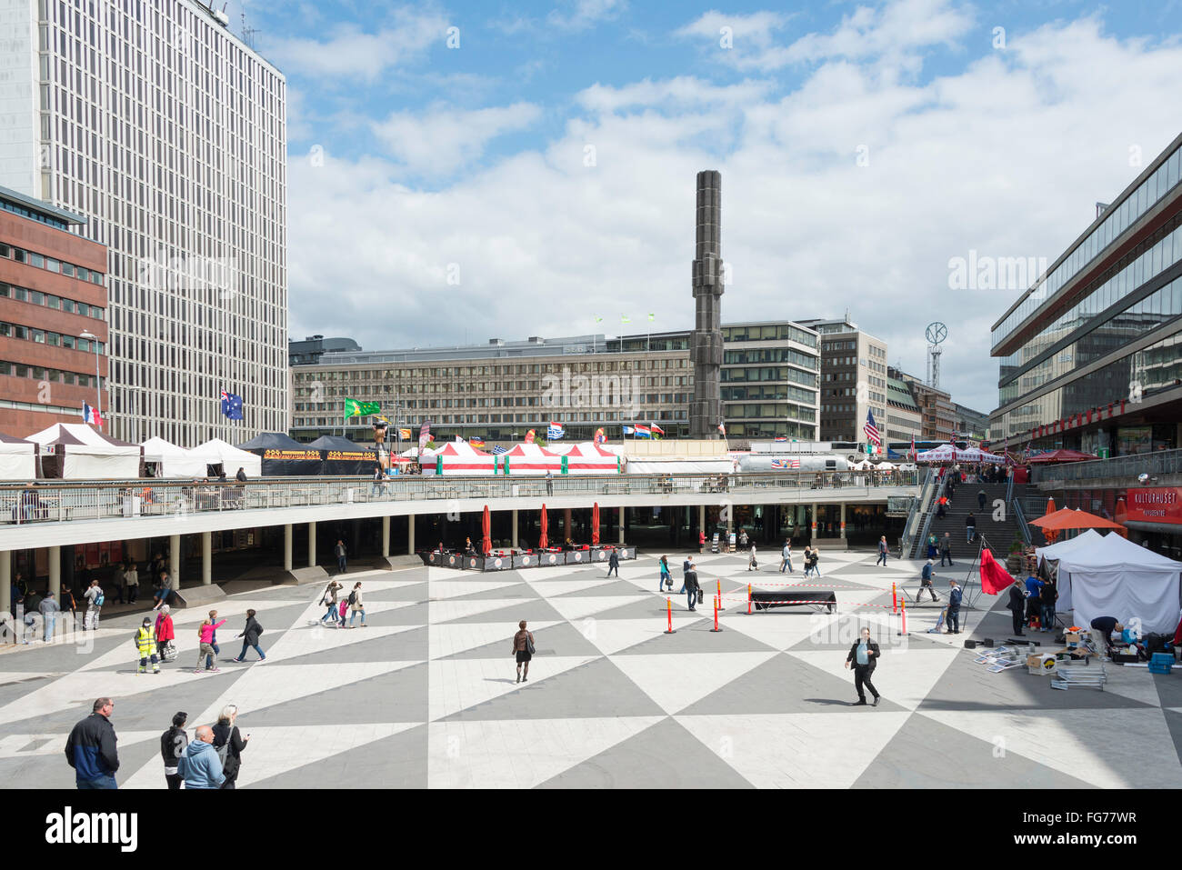 Sergels Torg public square, il quartiere di Norrmalm, Stoccolma, il Regno di Svezia Foto Stock