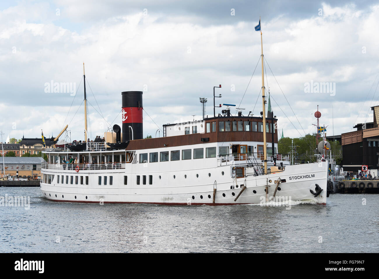 'Stockholm' passeggero barca sightseeing, Djurgården, Stoccolma, il Regno di Svezia Foto Stock
