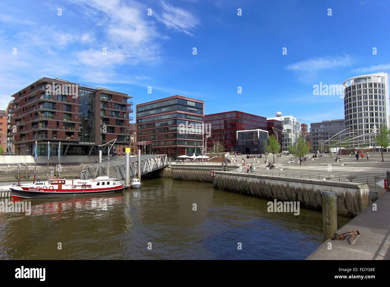 Geografia / viaggi, Germania, Amburgo, HafenCity, Sandtorkai (quay), , Additional-Rights-Clearance-Info-Not-Available Foto Stock
