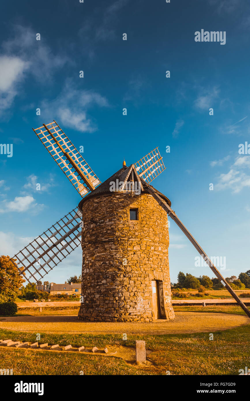 Dol de Bretagne windmill Bretagna Francia Foto Stock