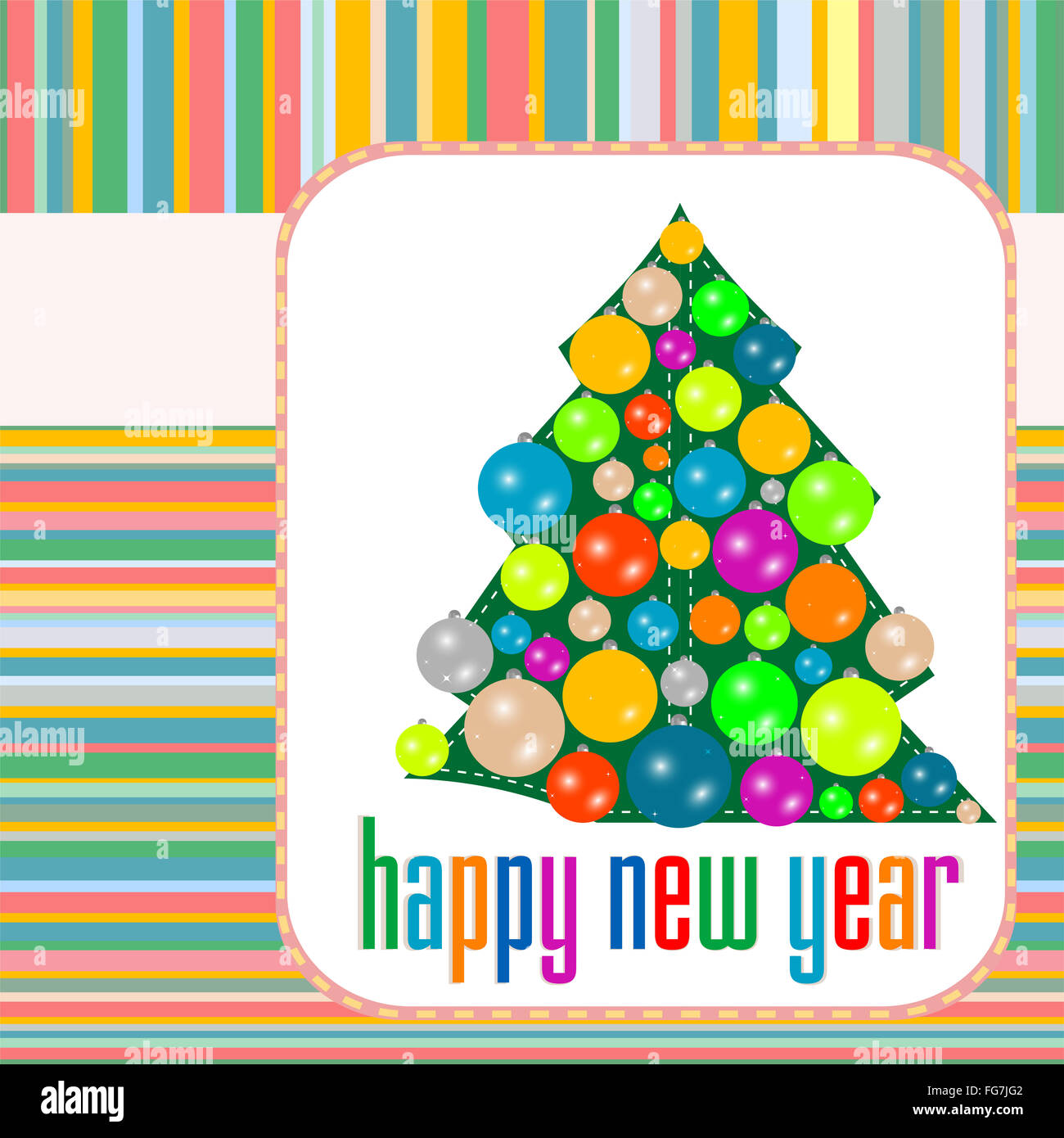 Le palle di Natale su albero Eve. Nuovo anno abstract Foto Stock