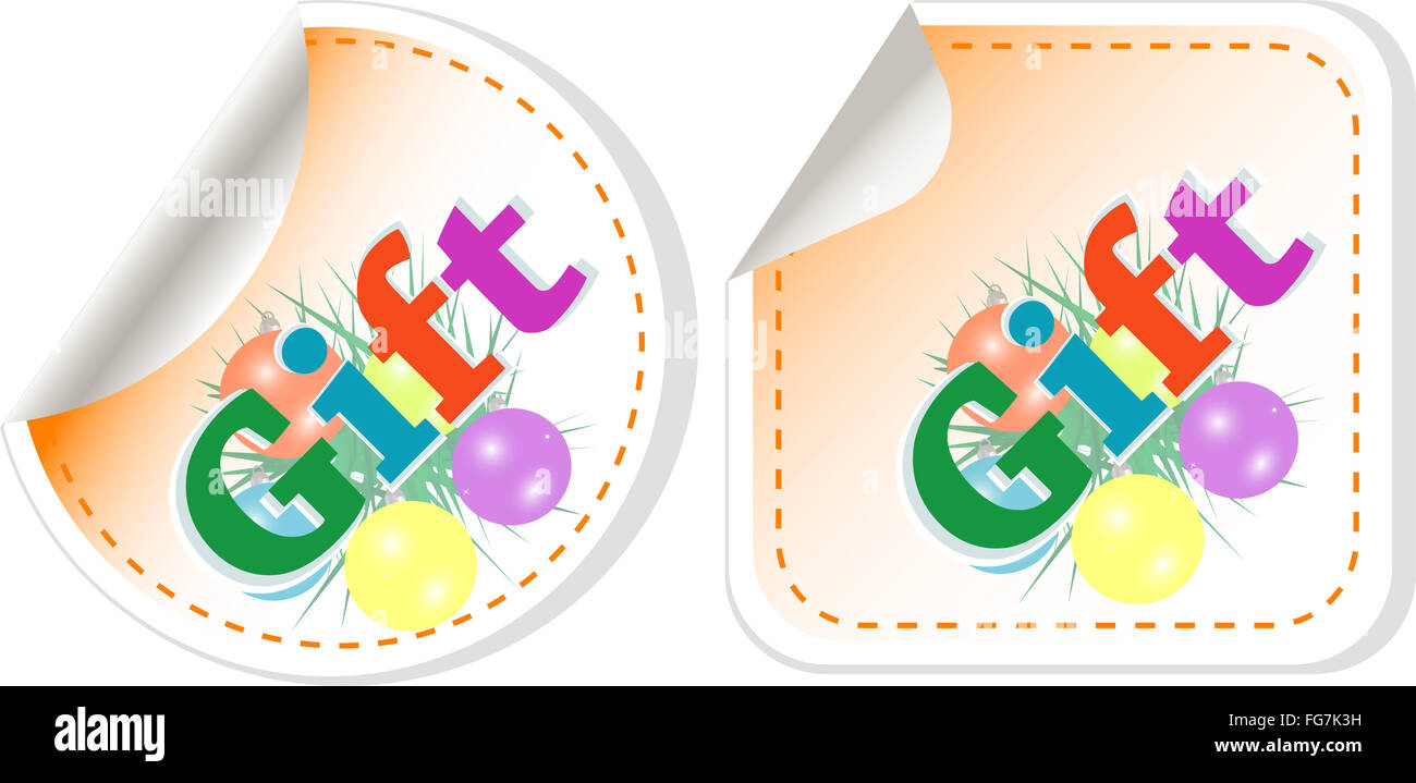 Gift set figurine isolato su bianco Foto Stock