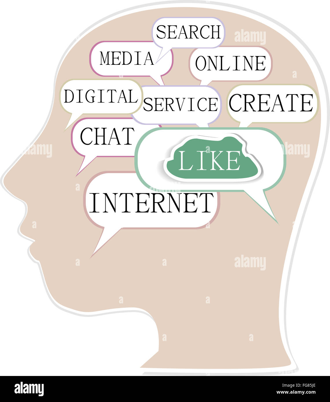 Immagine concettuale della strategia come in testa umana Foto Stock