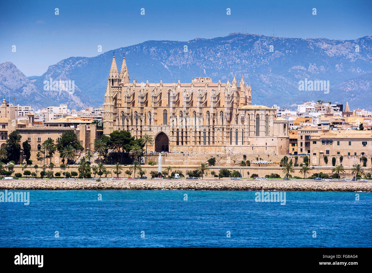 Cattedrale di Santa Maria di Palma de Mallorca, a Isole Baleari Spagna Foto Stock