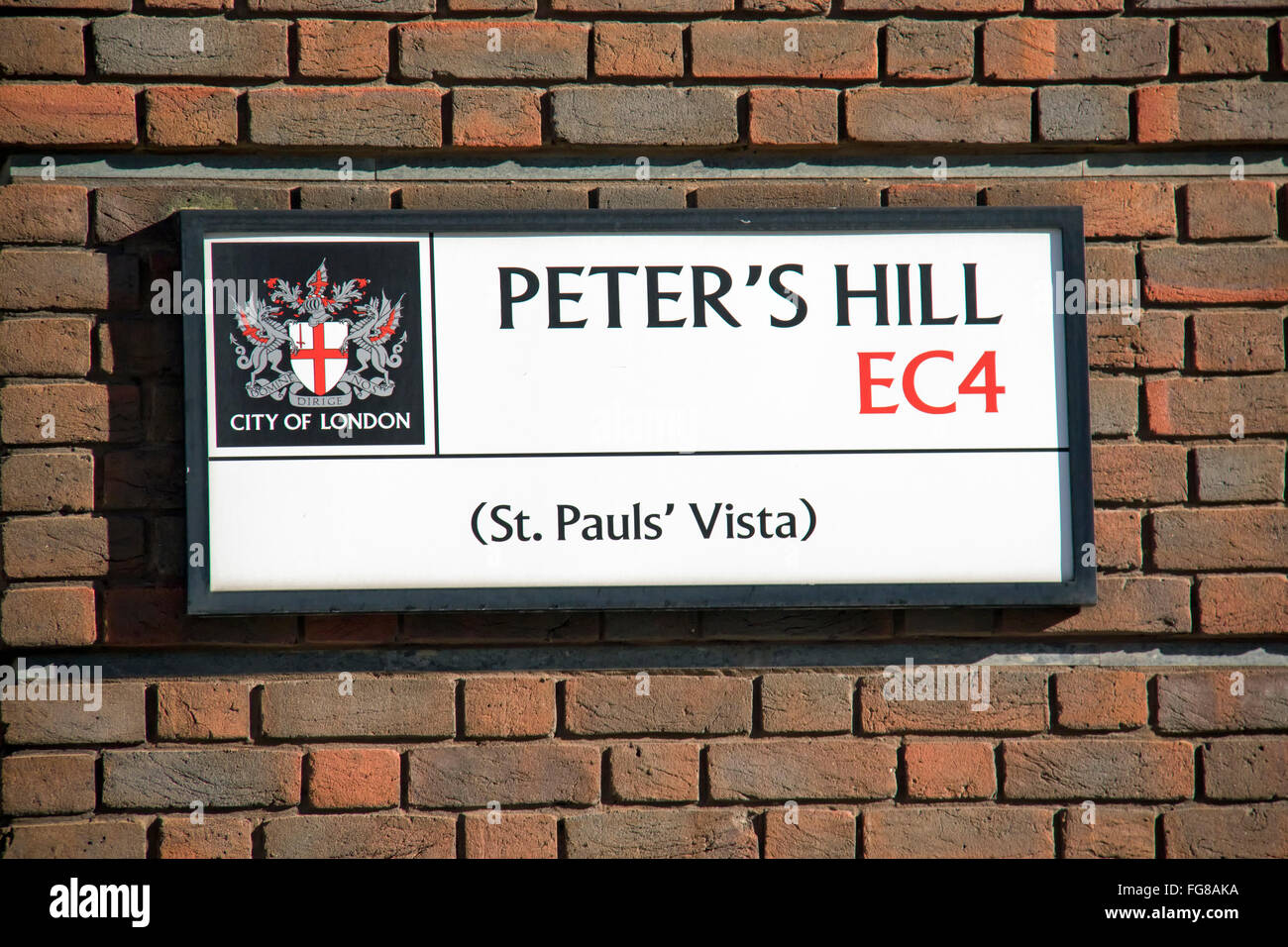 Peter's Hill segno nella città di Londra Foto Stock