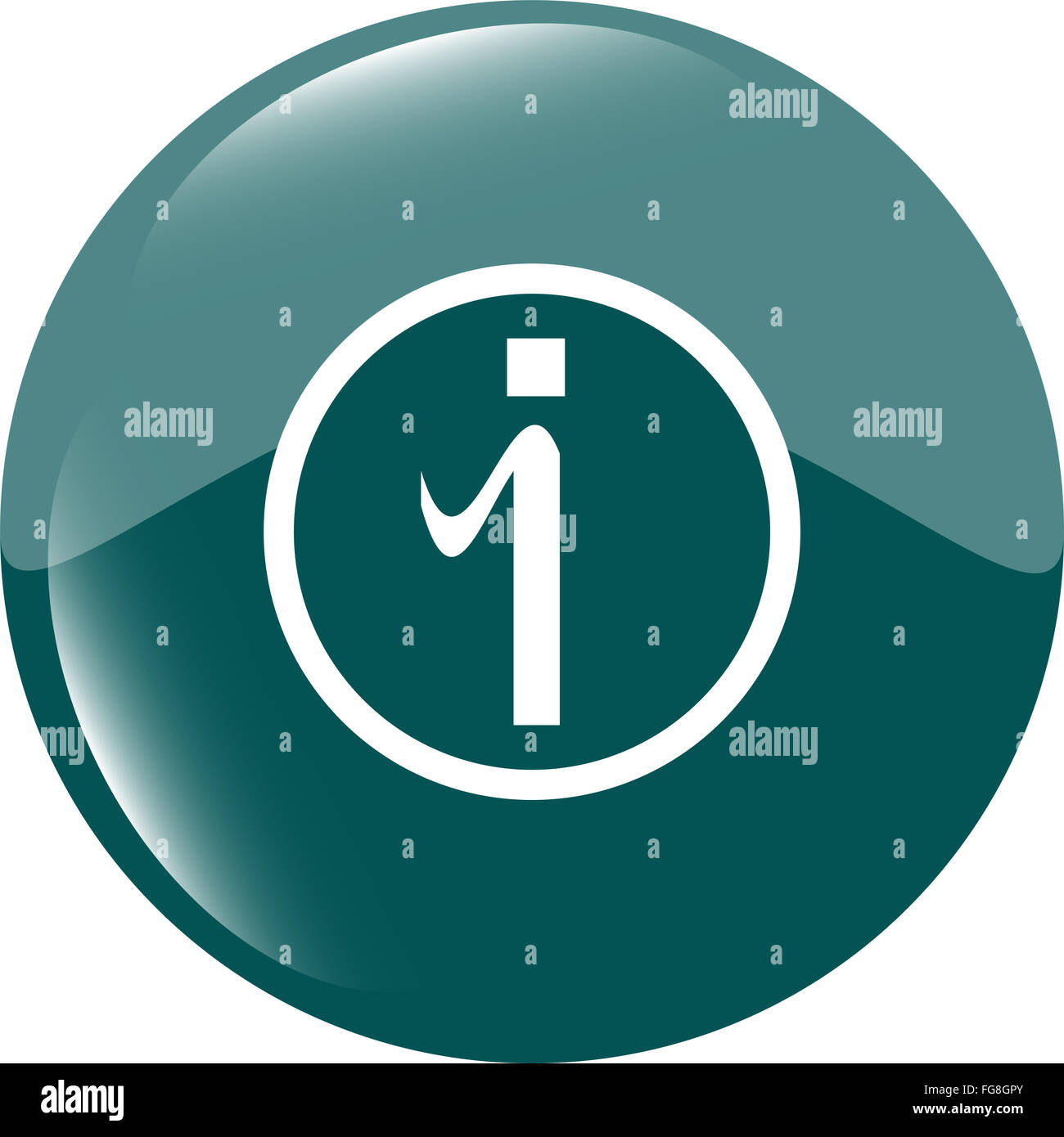 Lucida pulsante web con le informazioni di segno. Forma arrotondata icona Foto Stock