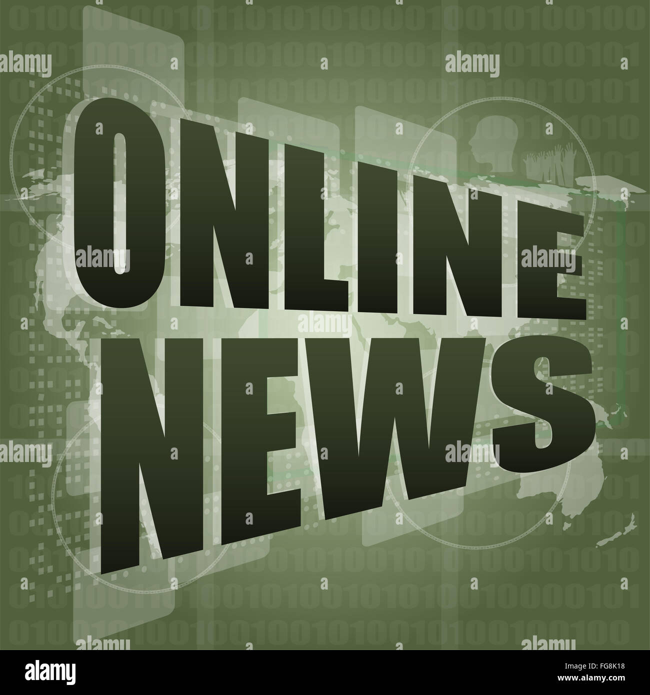 Il concetto di business: parole online news su schermo tattile digitale Foto Stock