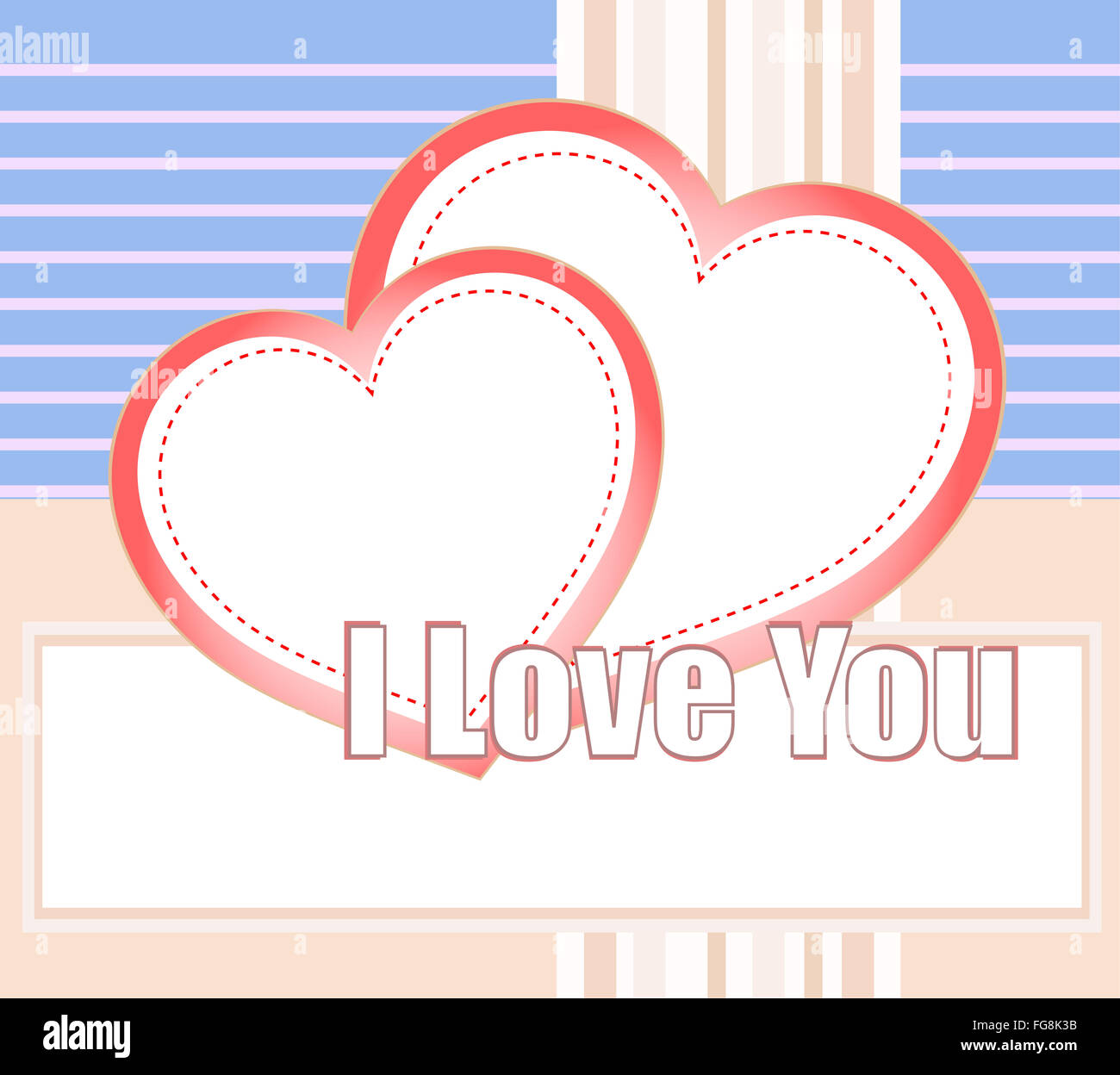 Io vi amo e cuori su uno sfondo di stile Foto Stock
