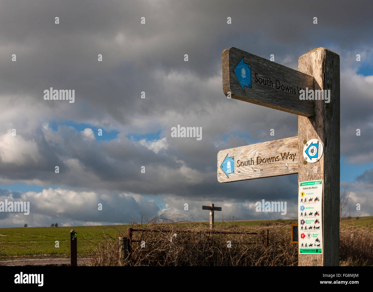 South Downs National Park, Steyning ciotola in inverno Foto Stock
