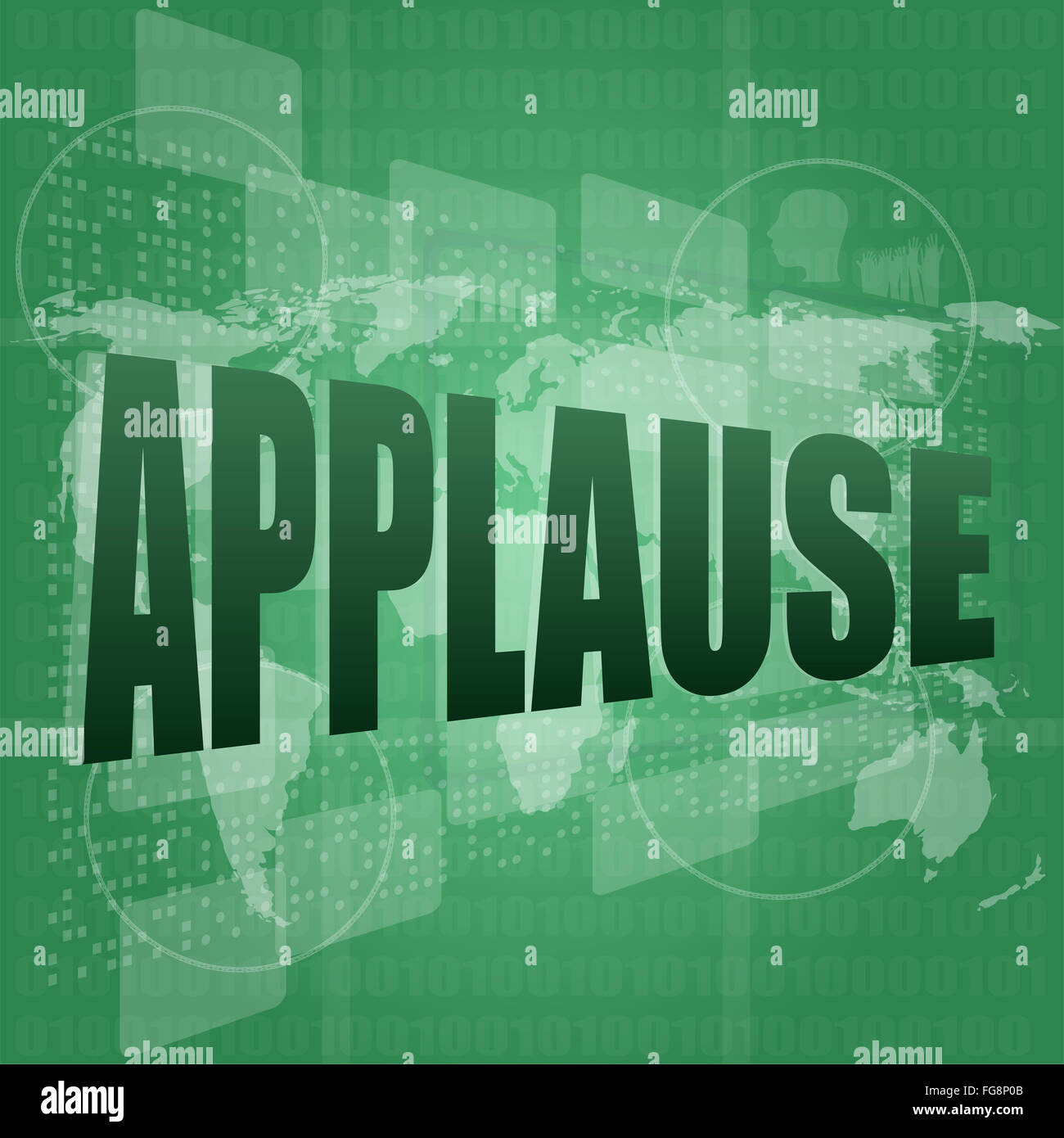 Applausi parola concetto poster. Il sostegno finanziario di progettazione del messaggio Foto Stock