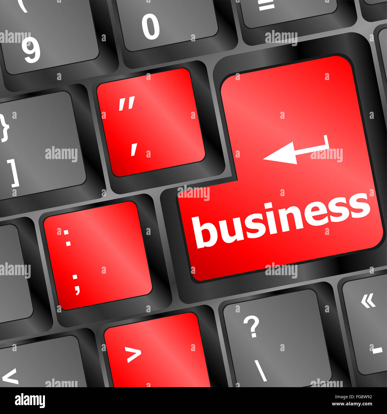 Social Media pulsante su una tastiera con parole di business Foto Stock