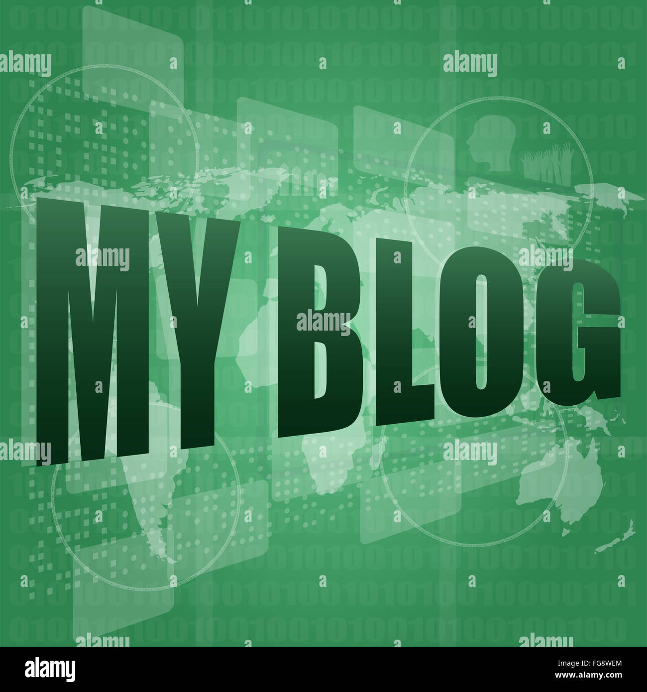 Il mio blog - verde sfondo digitale - Global internet concept Foto Stock