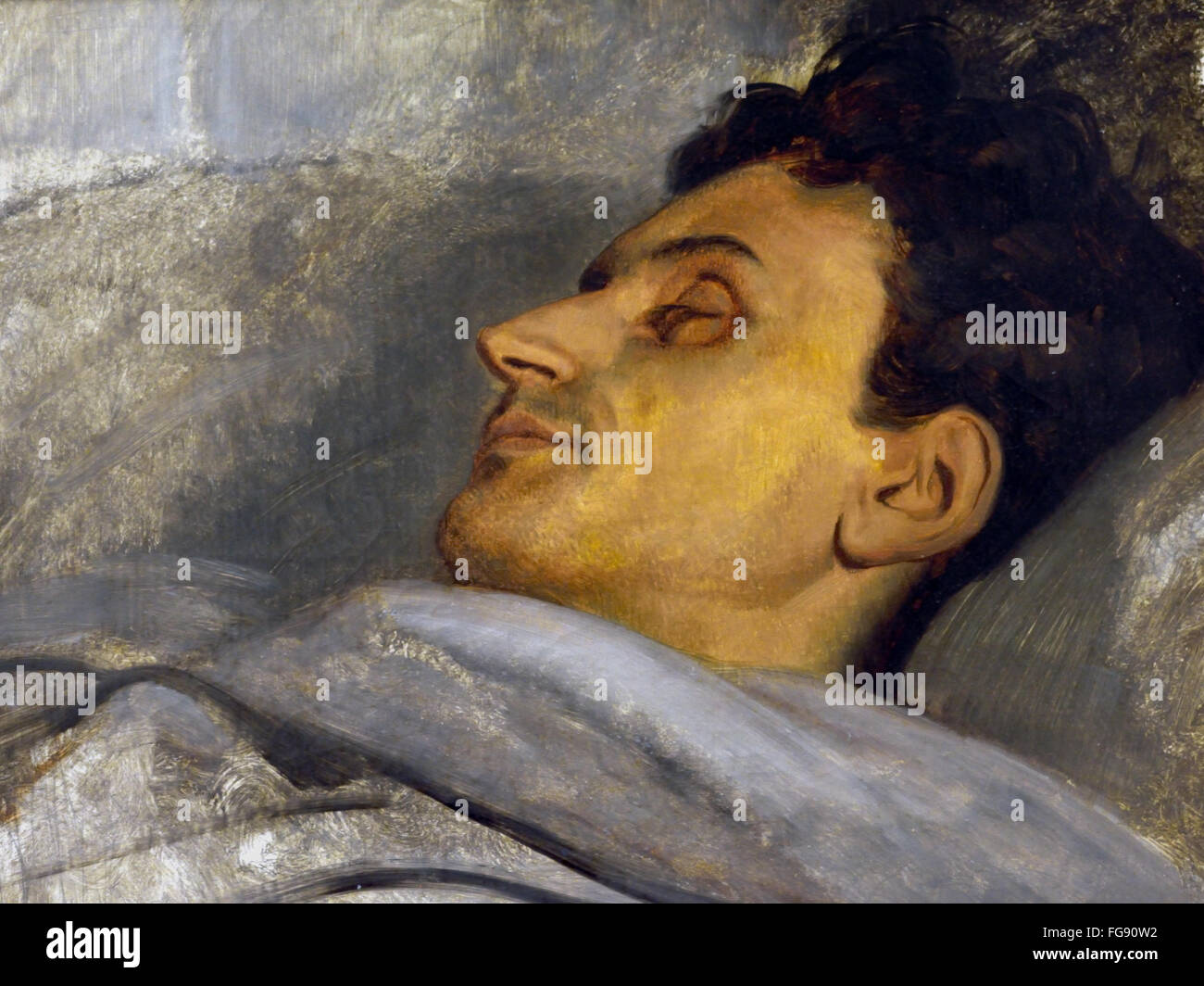 Armand Carrel sul letto di morte 1836 Ary Scheffer 1795-1858 Francia - Francese Foto Stock