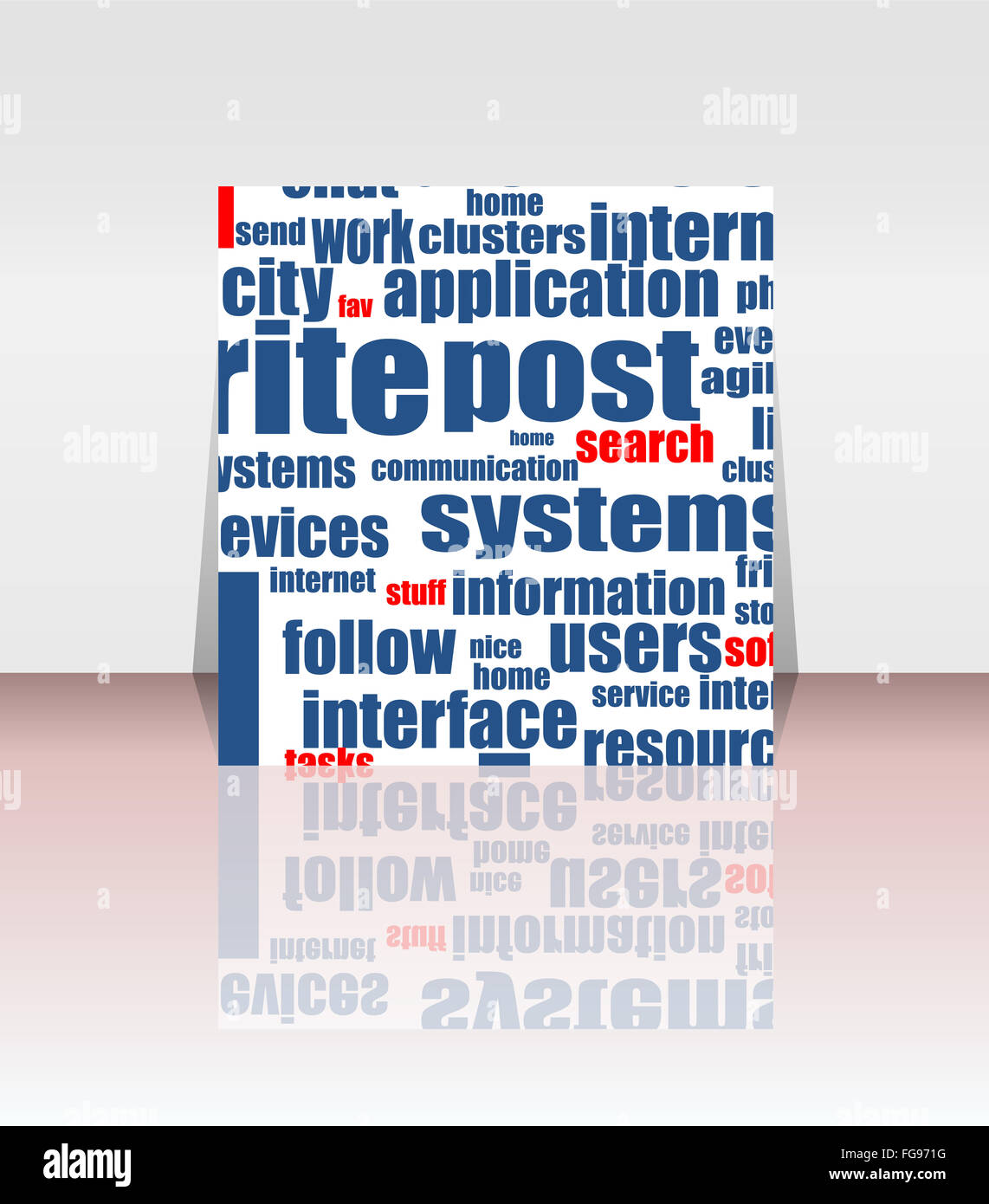 Come concetto come i social media il simbolo nel flyer o copertura Foto Stock