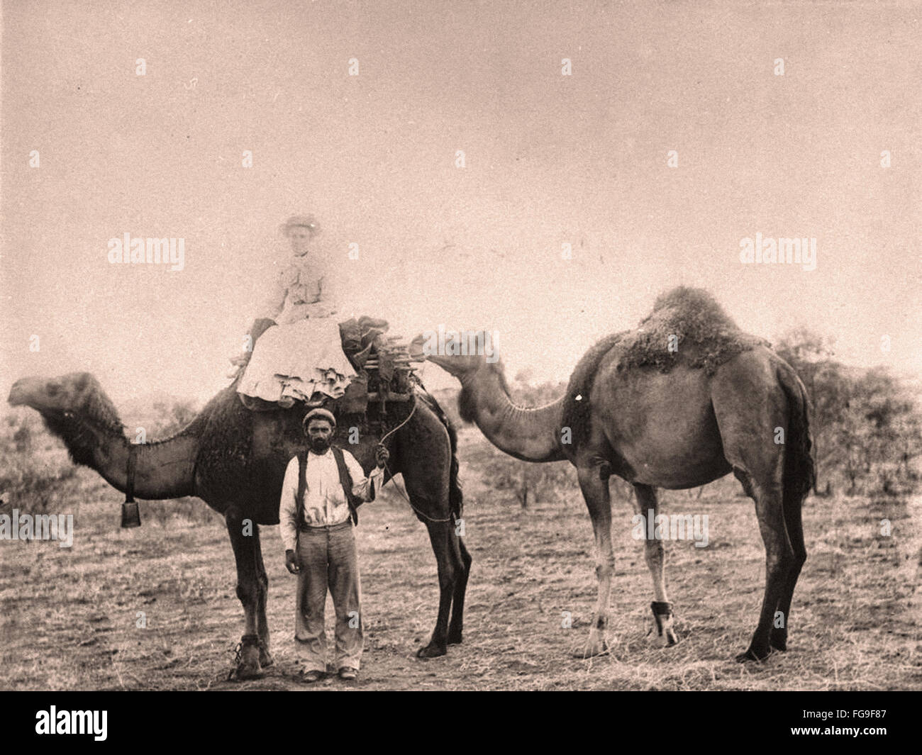 Il cammello afghano driver nel Queensland Australia Foto Stock