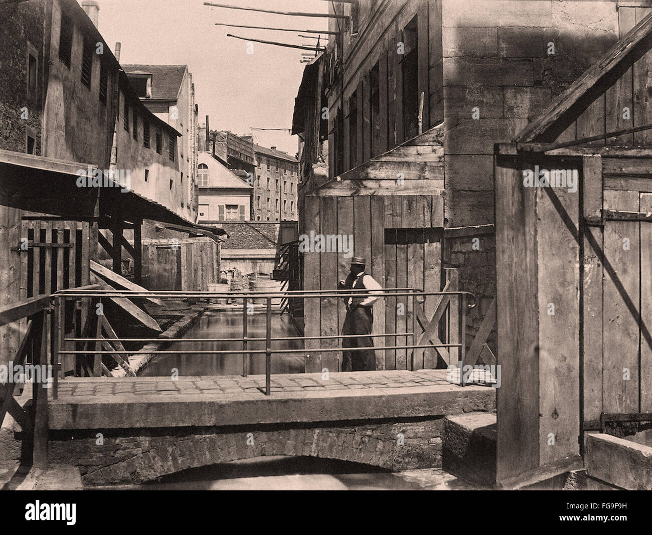 Charles Marville streetviews Parigi - La Bievres Foto Stock