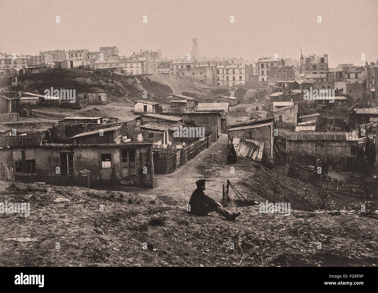 Charles Marville streetviews Parigi - Montmartre Foto Stock