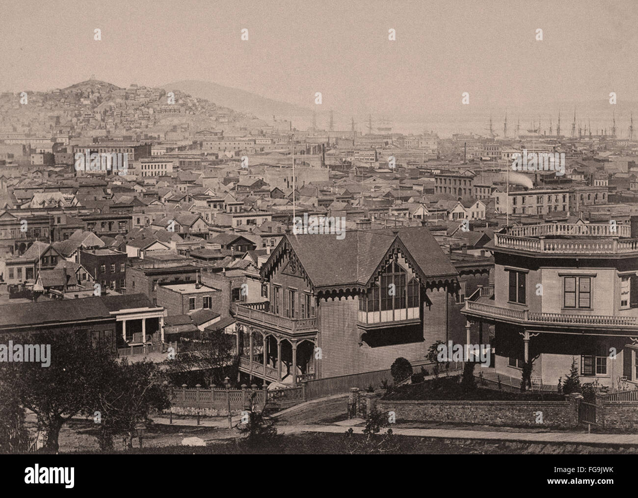 San Francisco Panorama - 1880 1890 Foto Stock