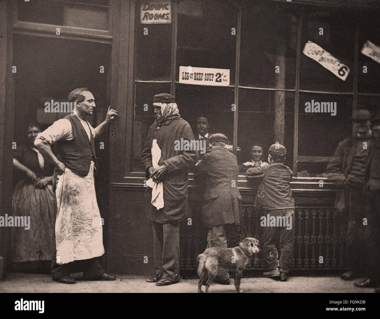 La vita di strada a Londra dall'epoca vittoriana - La zuppa Foto Stock