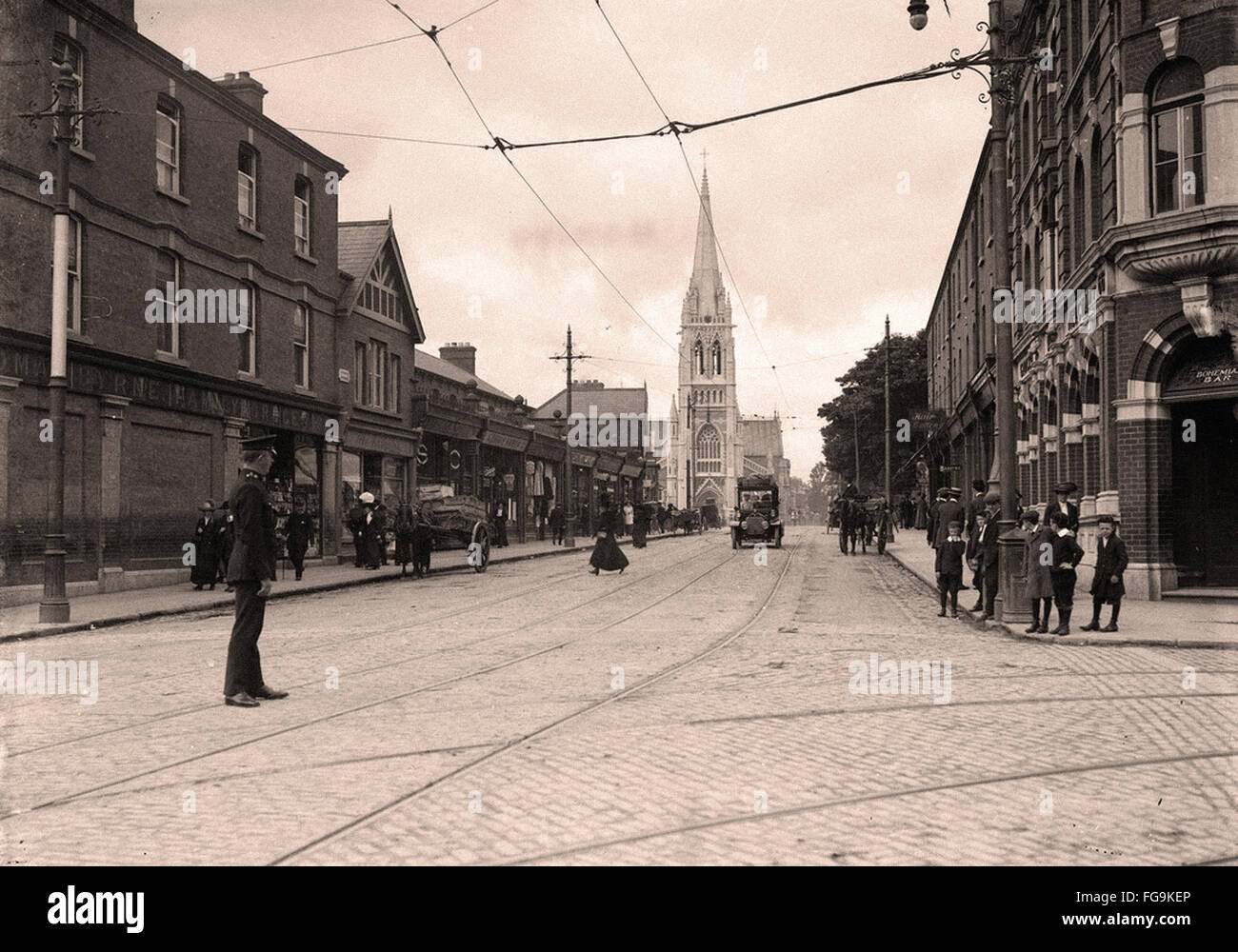 Strade di Dublino nel tardo XIX Foto Stock