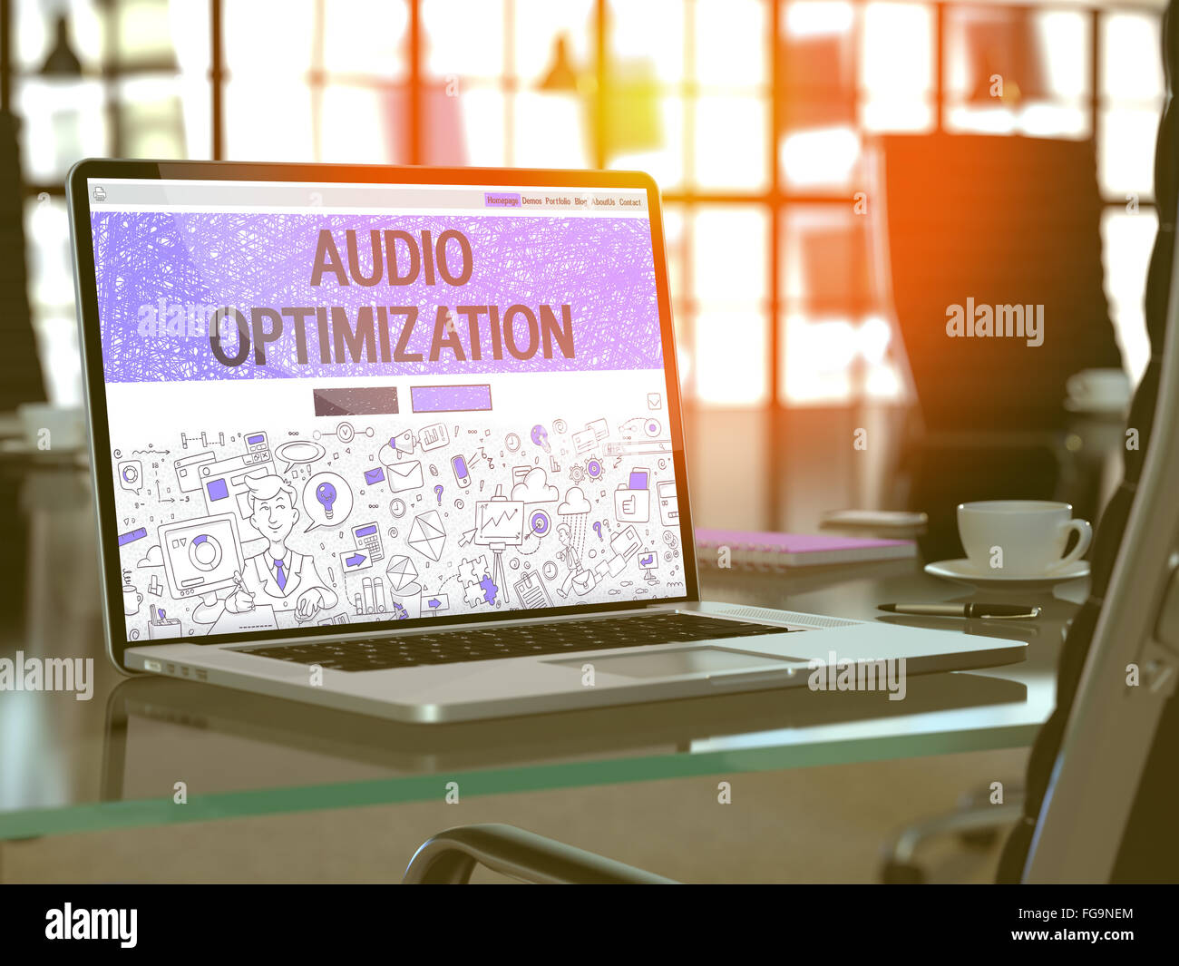 Schermo portatile con Audio il concetto di ottimizzazione. Foto Stock