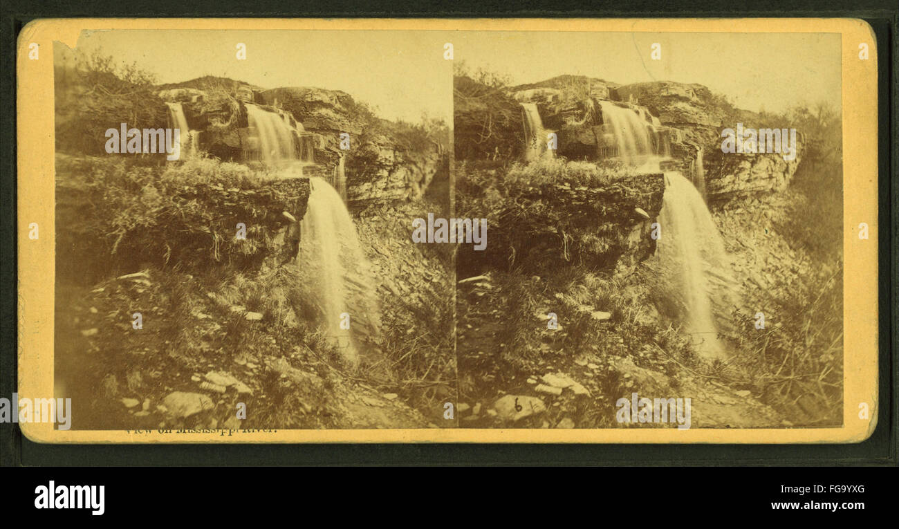 Vista sul fiume Mississippi, da Robert N. Dennis raccolta di vista stereoscopica Foto Stock