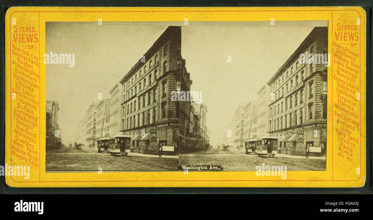 Washington Ave, da Robert N. Dennis raccolta di vista stereoscopica Foto Stock