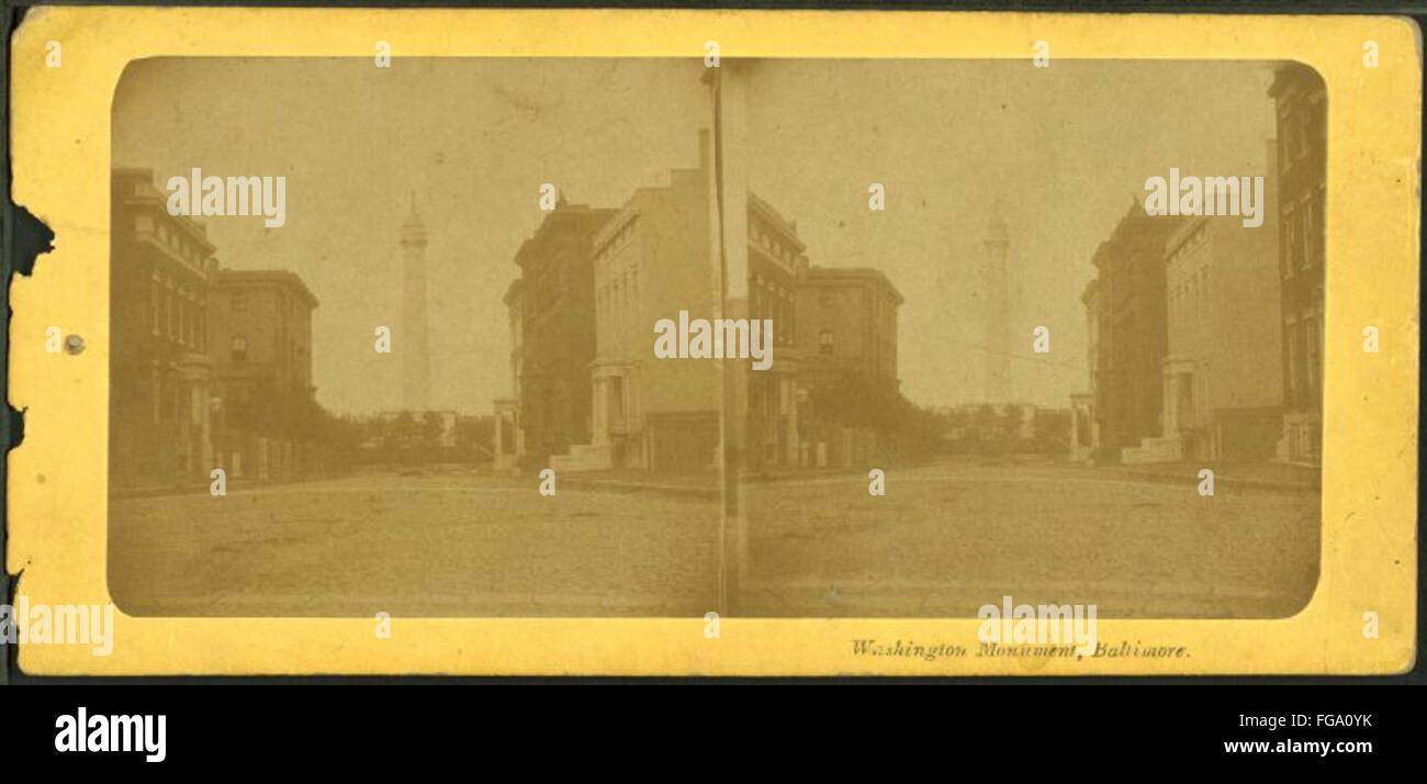 Il Monumento a Washington, Baltimora, da Robert N. Dennis raccolta di vista stereoscopica 2 Foto Stock