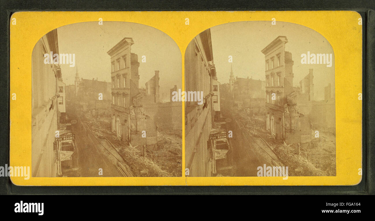 Washington Street da West Street, da Robert N. Dennis raccolta di vista stereoscopica Foto Stock