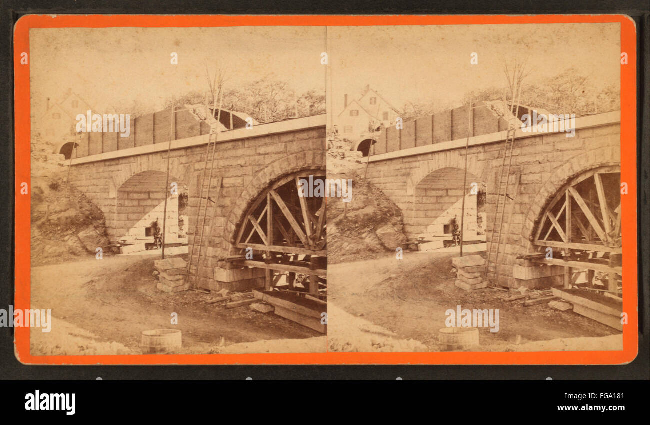 Opere idriche, Newton, Massa, da Robert N. Dennis raccolta di vista stereoscopica 9 Foto Stock