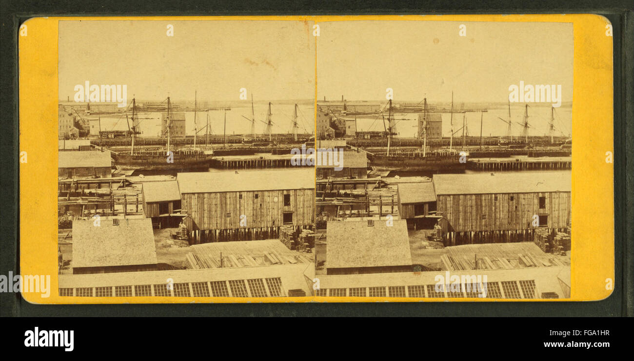 Pontili che mostra le navi ormeggiate, da Brownell & Adams Foto Stock