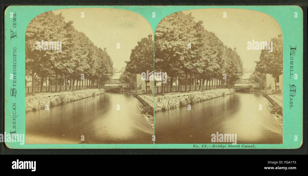 Bridge Street canal, da Robert N. Dennis raccolta di vista stereoscopica Foto Stock
