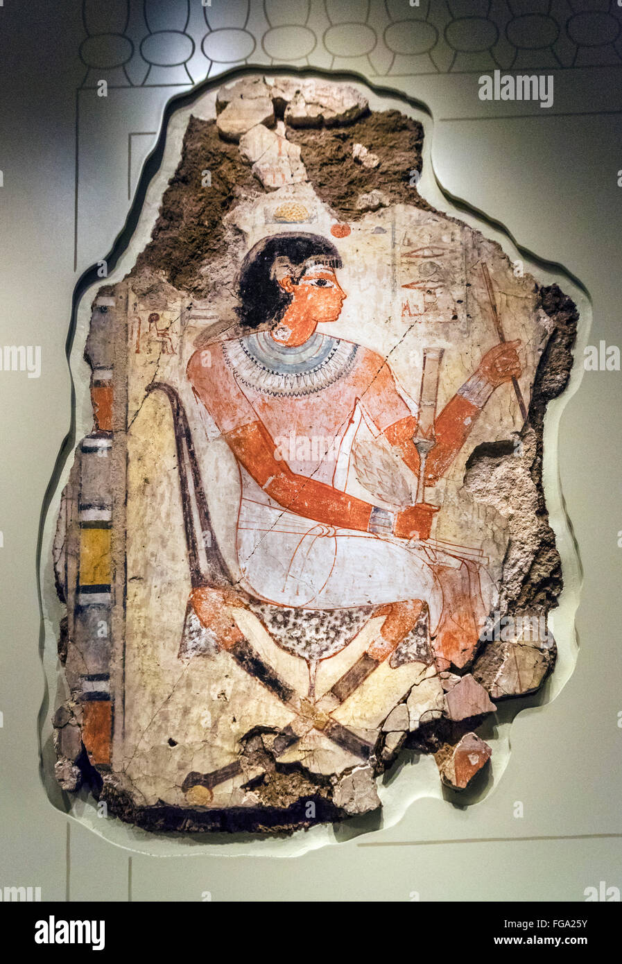 Visualizzazione Nebamun suo oche e bovini, un dipinto della tomba di Nebamun a Tebe, British Museum di Londra, Inghilterra, Regno Unito Foto Stock