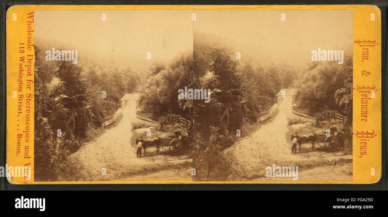 Questa fotografia storica cattura la valle di Wissahickon in una vista panoramica e nostalgica, mettendo in evidenza la bellezza naturale e l'ambiente sereno. Foto Stock